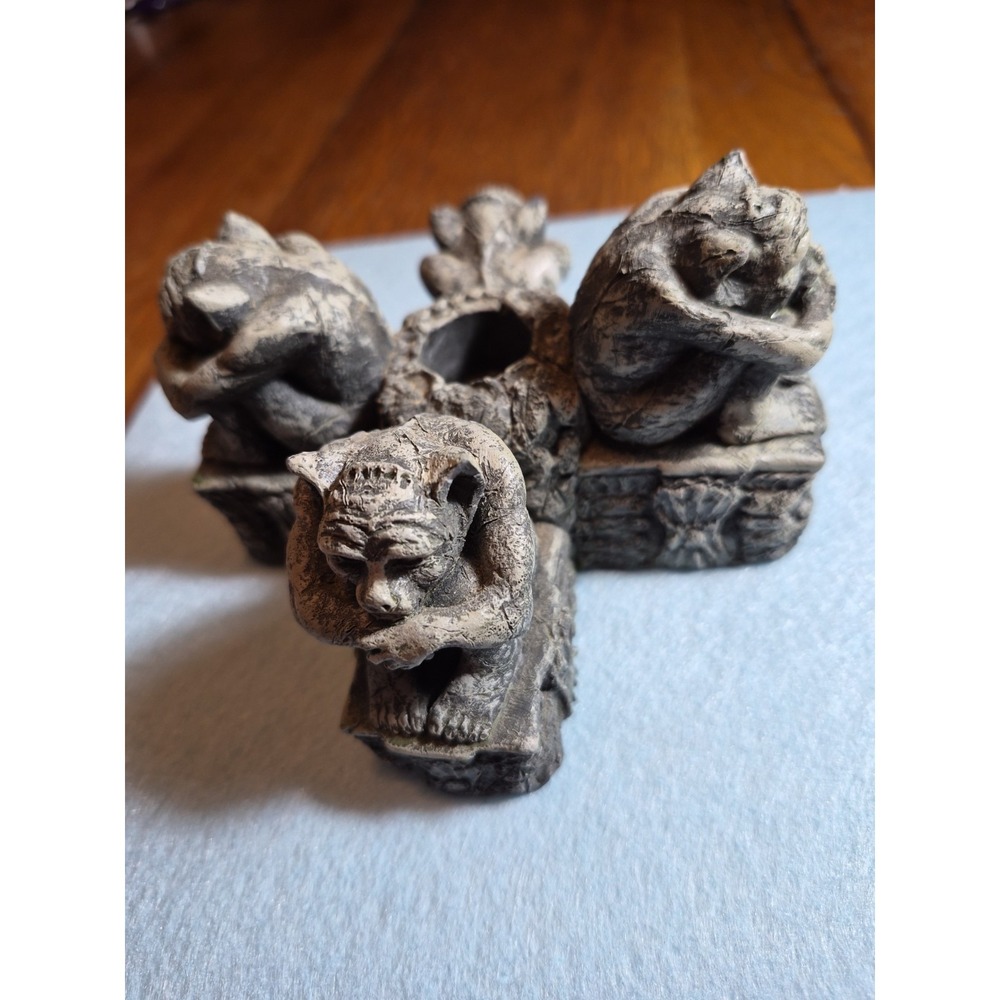 FOUR TROLLS GREYSTONE GARGOYLES   Candle Holder  READ SEE PICTURES